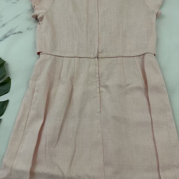 Renmor Womens Vintage 60s Sheath Dress Size M Pink Rose Floral Applique Bow - Picture 8 of 9